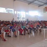 Alunos aguardando ansiosos para o início da Palestra