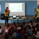 Apresentação dos fantoches da turma do Zé Quest para os alunos