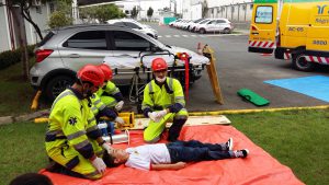 Simulação de atendimento pré hospitalar.