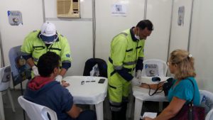 exames básicos como pressão arterial, batimentos cardíacos, e IMC também foram realizados