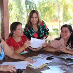 educadores reunidos em grupos para elaboração do quis de perguntas e respostas