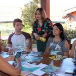 educadores reunidos em grupos para elaboração do quis de perguntas e respostas