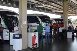 Plataformas de embarque na rodoviária de Ribeirão Preto