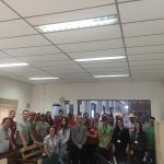 Colaboradores participantes da palestra Viva Seguro na empresa Transligue.