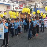 ALUNOS DA E.M. ANATHÁLIA DE LOURDES CAMANDUCAIA PARTICIPANDO DA CAMINHADA