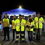 Equipe reunida na segunda noite da ação