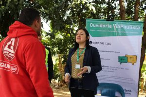 ouvidoria da ViaPaulista presente durante todo o evento para orientar