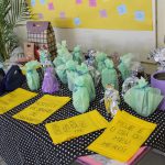 lembrancinhas que a escola preparou para o sorteio durante as atividades