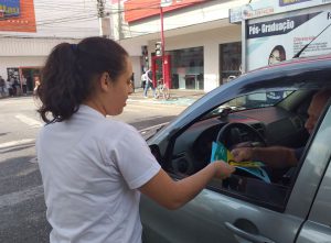 Conscientização com os Pedestres - Semáforo Praça Sem José Bento com a Dom Nery e Faixas De Pedestre em frente o calçadão com os alunos da Apae