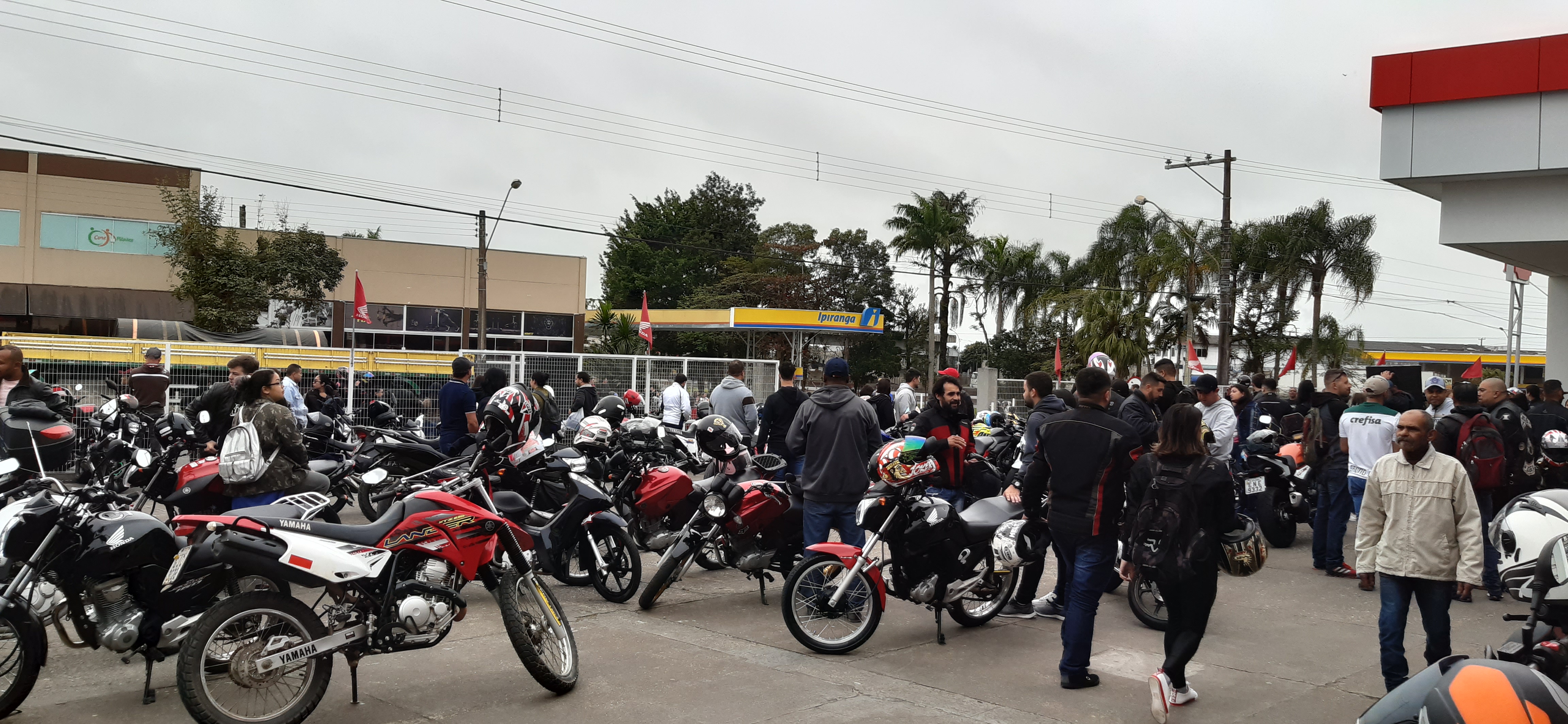 Concentração dos motociclistas.