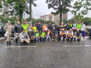 Colaboradores da Arteris, PRF, Guarda Municipal, PM-RJ e NiTrans Reunidos para dar apoio ao evento