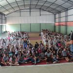 Alunos aguardando ansiosos para o início da Palestra