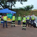 Equipe da concessionária VP e Policiamento Militar Rodoviário