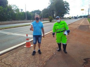 Equipe da concessionária orientou pedestres sobre segurança no trânsito