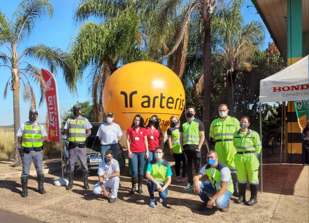 equipe preparada - Policiamento Militar Rodoviário, Honda Moto Zema, São Francisco Resgate e Arteris ViaPaulista