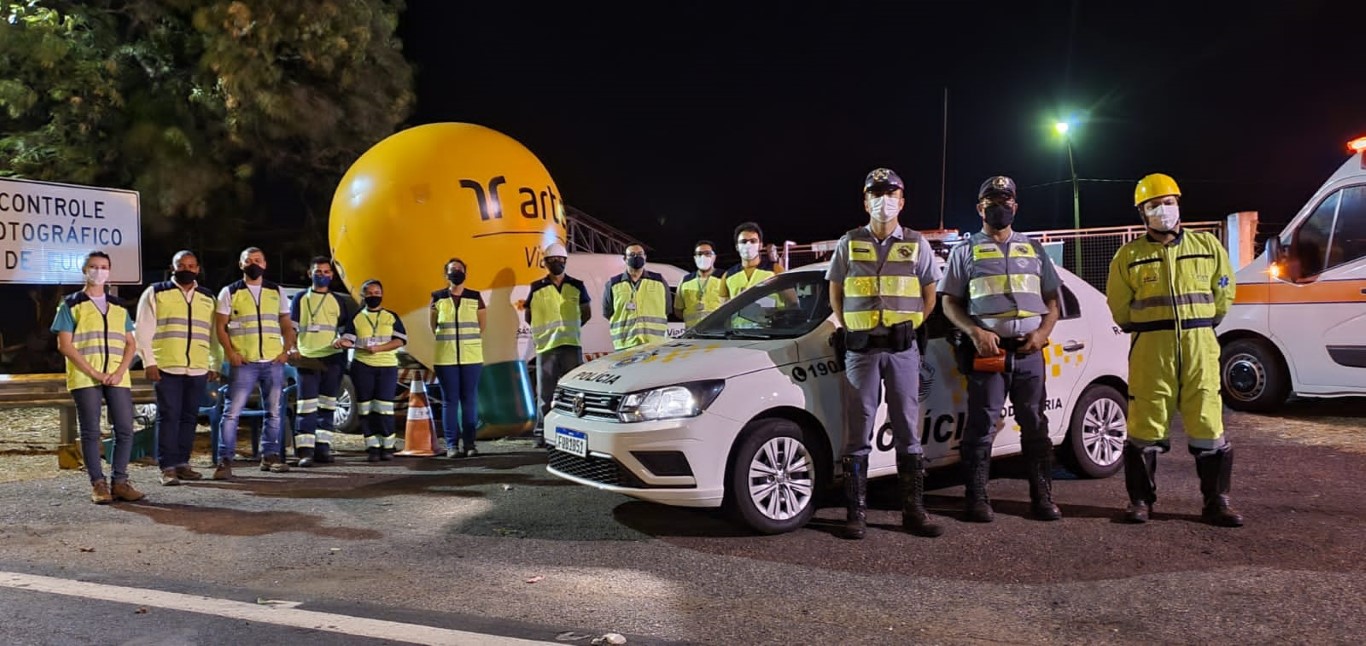 Equipe ViaPaulista, Policiamento Militar Rodoviário e Resgate preparados para iniciar a ação educativa