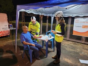 Equipe do resgate da concessionária realizou aferição de pressão e batimentos