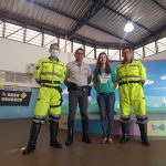 Equipe que realizou a atividade educativa na escola – sustentabilidade, resgate e PMRV