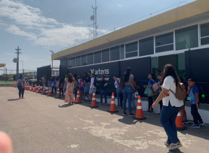 Chegada dos alunos ao CCO