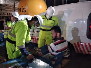 Equipe do resgate da concessionária realizou aferição de pressão e batimentos além de orientar sobre a prevenção do câncer de próstata