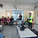 Palestra educativa sobre comportamento seguro em ambiente rodoviário