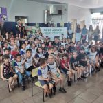 Dia de festa e muita atividade educativa em comemoração ao dia do pedestre na CMEITI Profa. Iracema em Brodowski