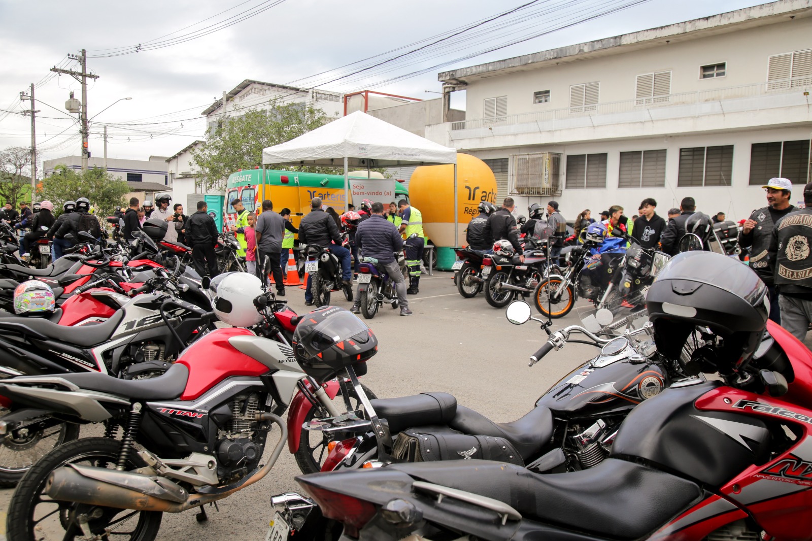 Concentração dos motociclistas.