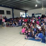 Palestra sobre educação no trânsito e educação ambiental.