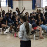 as crianças e jovens demonstraram conhecimentos básicos sobre comportamento seguro no trânsito e conhecem os mascotes do Projeto Escola - Turma do Zé Quest