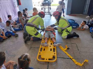 Simulação de atendimento pré hospitalar pela equipe BR Vida.