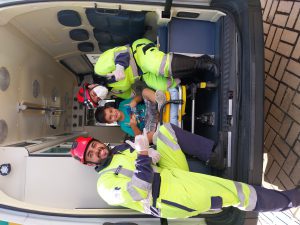 Simulação de atendimento pré hospitalar pela equipe BR Vida.