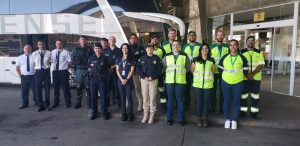Equipe Arteris, PRF e Guarda Municipal.