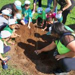 Plantio realizado com os alunos.