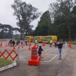 Alunos Conhecendo e Aprendendo na Mini Cidade de Transito