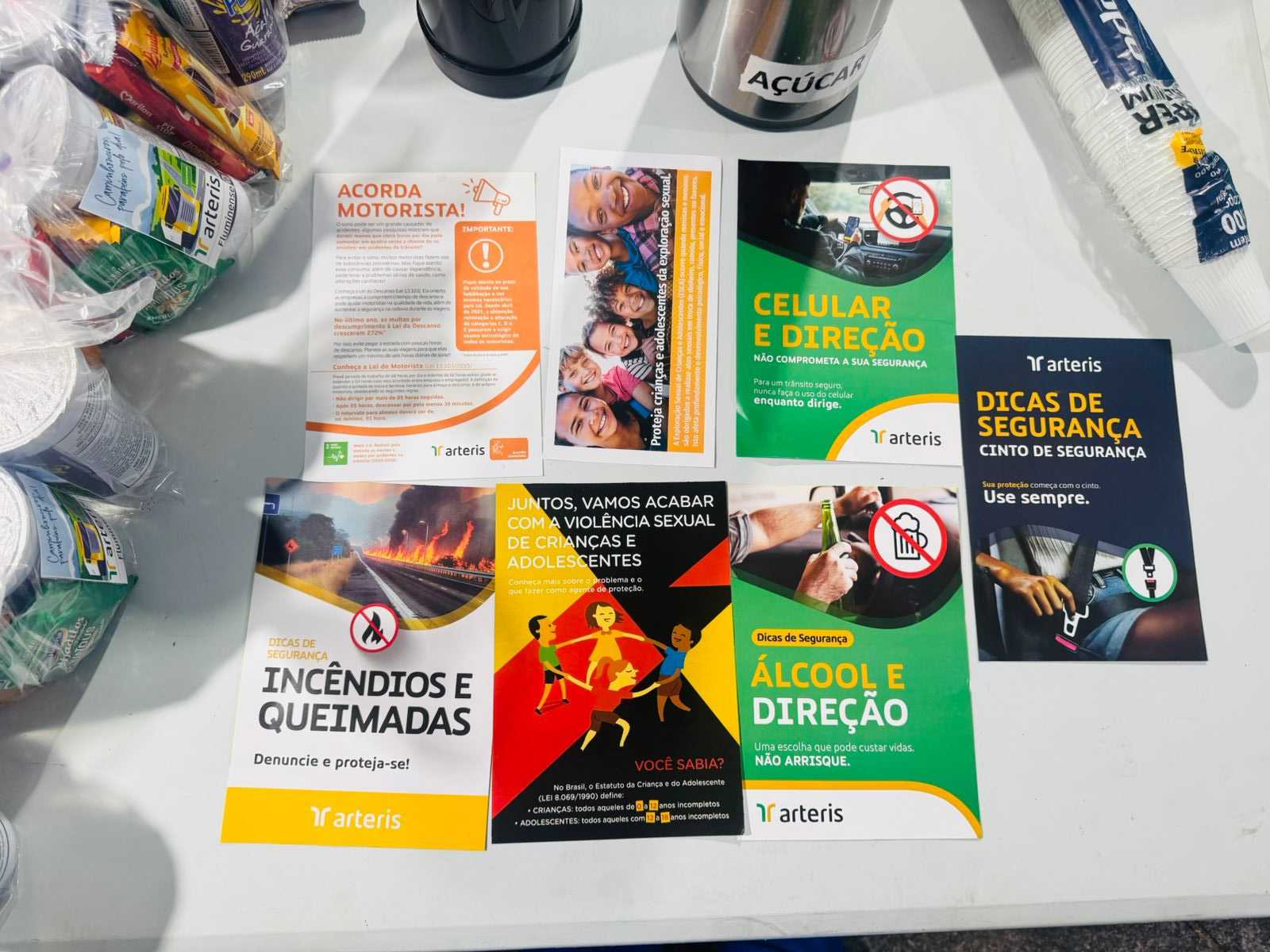 Panfletos educativos da ação