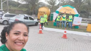 Equipe e parceiros na ação