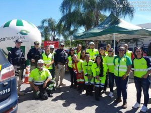 Equipe e parceiros na ação