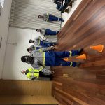 Momento do uso do óculos simulador