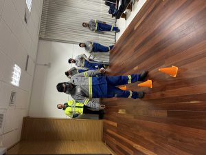 Momento do uso do óculos simulador