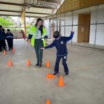 Uso do óculos simulador, para conscientiza-los que dirigir alcoolizado não é legal.