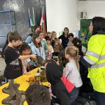 Exposição com mini lupas, permitindo que os alunos observassem de perto detalhes como pelagem, escamas, patas e outras características específicas