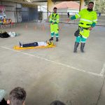 visita da equipe de APH (atendimento pré-hospitalar) que ministrou informações sobre os primeiros socorros, números importantes a serem ligados no caso de ocorrências de urgência e emergência.