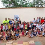 Equipe ViaPaulista,PMRV, alunos e professores reunidos após evento