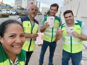Equipe Arteris e Material usado durante a ação