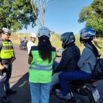 Sempre com apoio do Policiamento Militar Rodoviário nas ações de Conscientização no Trânsito