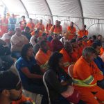 Colaboradores da empresa durante a palestra